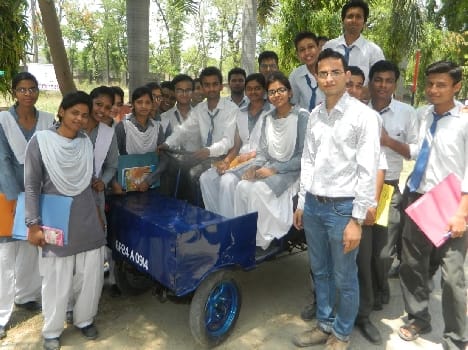 The car's engine made by bike