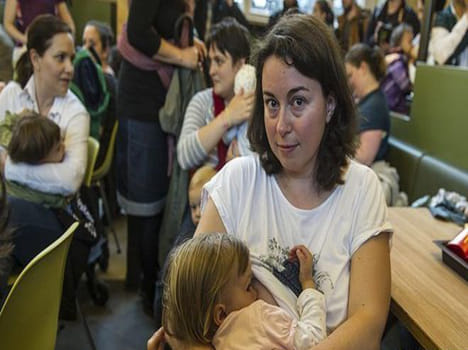 women breastfeed protest at mcdonald