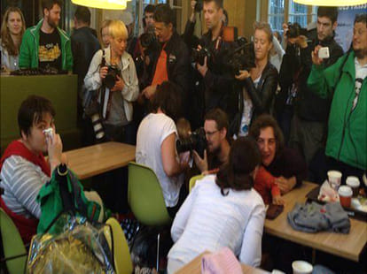 women breastfeed protest at mcdonald