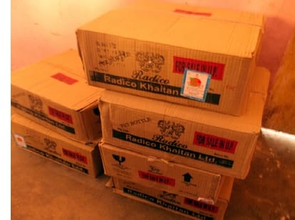 5 lakh rupees english wine found in checking