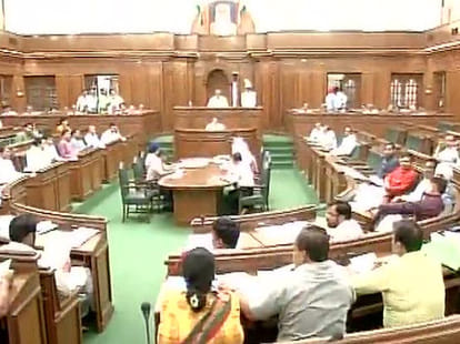 ruckus in delhi assembly