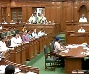 ruckus in delhi assembly