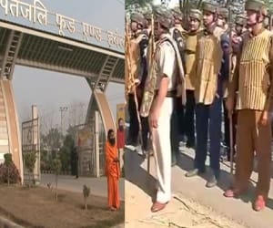 bloody fight in patanjali food park padartha gate.