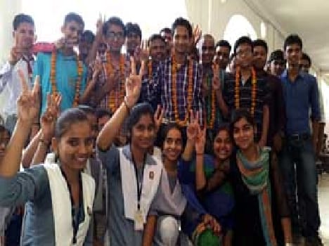 Students joy after declare the result
