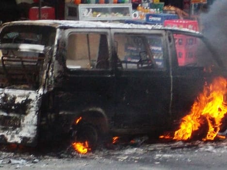 Maruti van fire