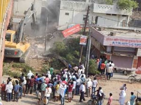 encroachment removed from the Chittu Pandey intersection 