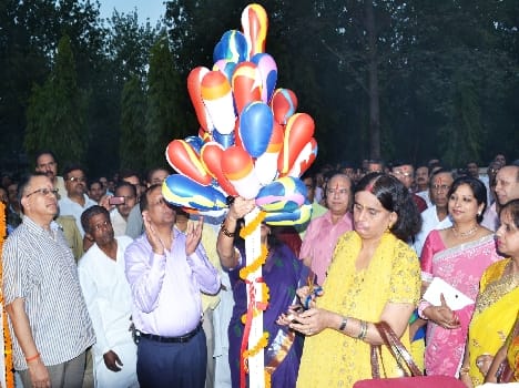 Bathed in floodlights sports complex dedicated to players