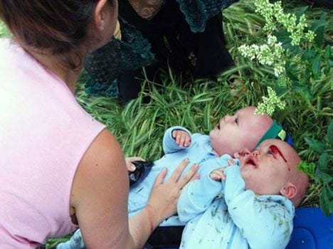 Baby twins run over by drunk driver