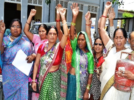 Women landed on the road