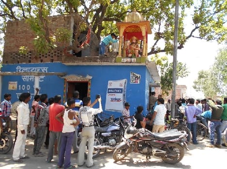 Ringna Sheshnaag temple , Hanuman statue damaged