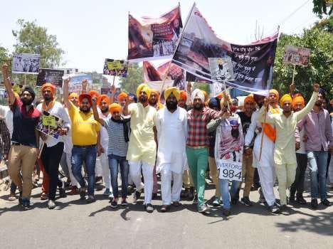 rally of sikh youths in support of khalistan.