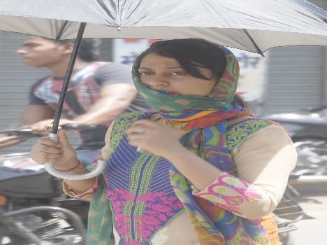 The sun's heat Getting rid sweat