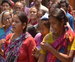police torn clothes of female protester in maletha.
