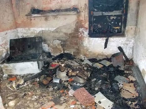 After the fire cracked cylinder