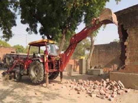 Encroachment destroyed in gravyard