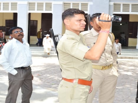  Police monitoring the situation, videography