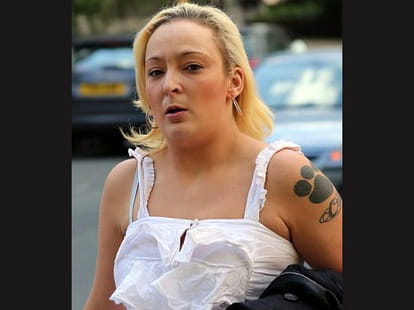 drunken woman bit off a part of man's lip in bar