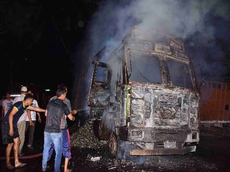 Gas tank explode on fire truck