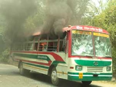 Power put jammed roadways bus was burnt