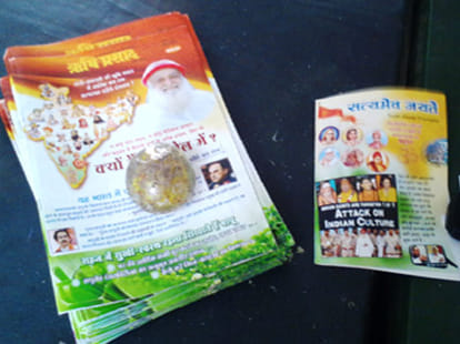 The booklet of  Asaram's innocence was distributed at the station's 