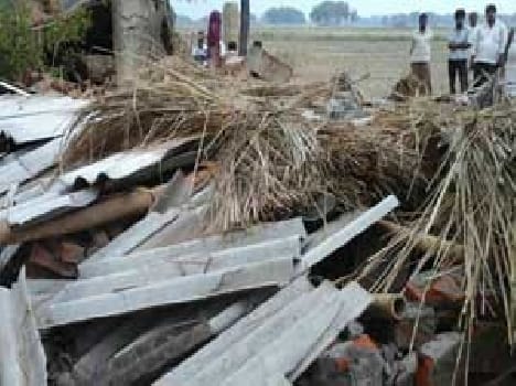 Bhadohi devastation from the storm - rain , two killed