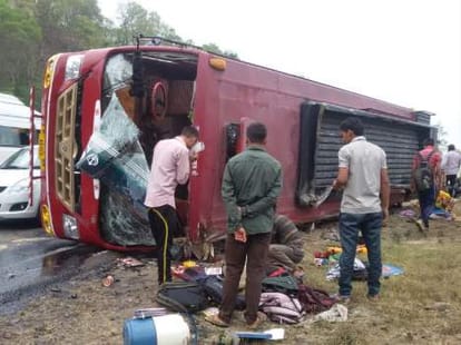 bus accident near una one died