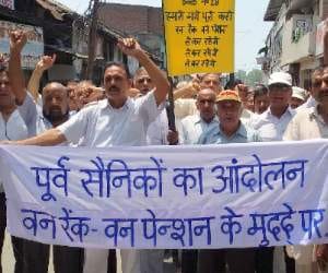 protest over one rank one pension issue.