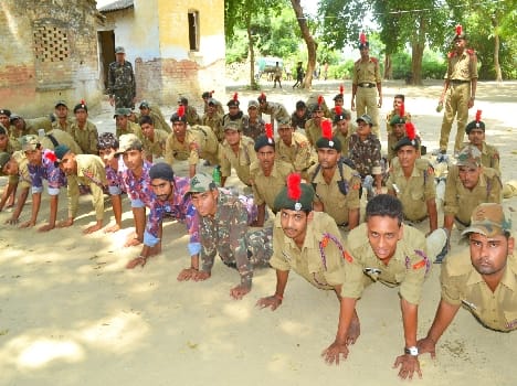 Yoga, sweat shed in drilling cadets