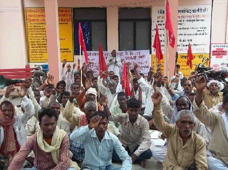Male picketing at the hospital