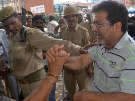 Encroachment removed, uprooted hoardings, Uproar