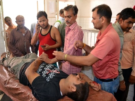 Youths from over- sprung , two injured