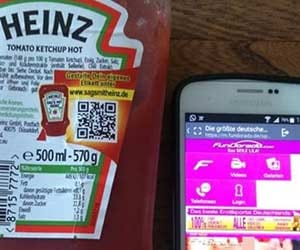 ketchup bottle QR code linked to porn site