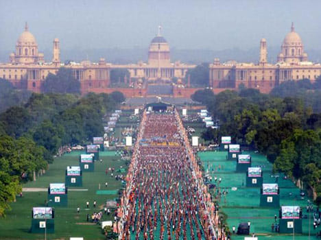 Today historical Yoga at Rajpath, Kejriwal will also joined.