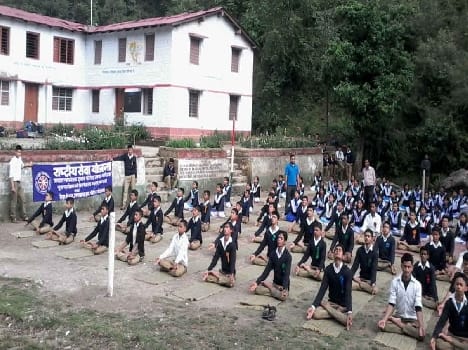 Yoga exercises held on the eve of the Day