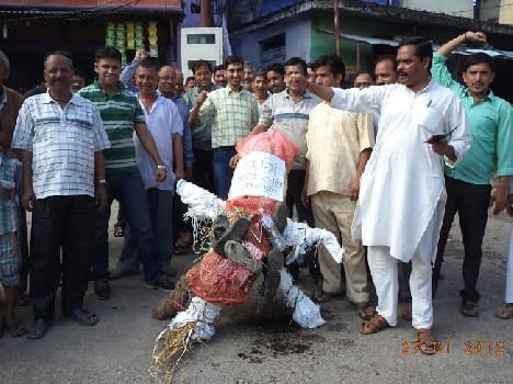 Effigy of making protesting