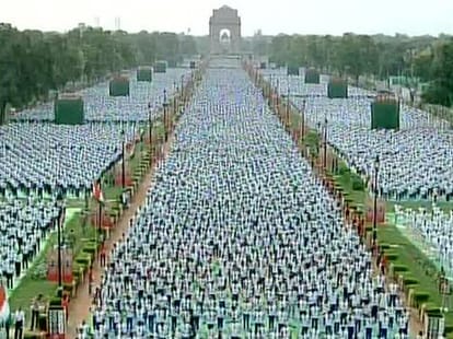 international yoga day at rajpath