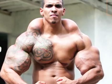bodybuilder's muscles turned into rocks