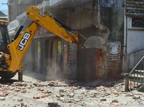 Most shops were demolished front