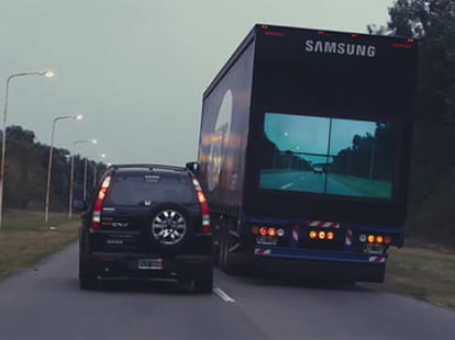 Samsung’s new ‘see-through’ Safety Trucks allow drivers to see the road ahead