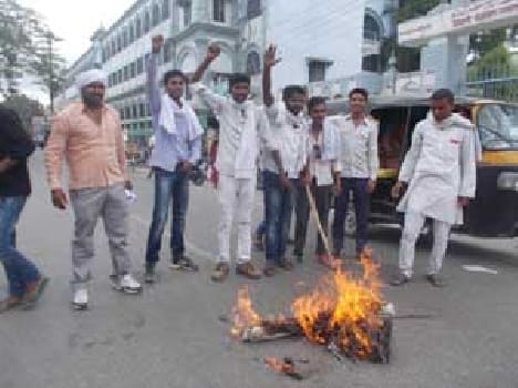 Effigy of police administration blew