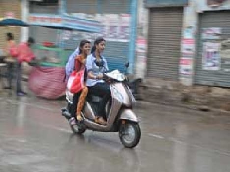 Heavy rain in the city