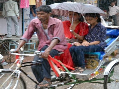 Places filled by rain water