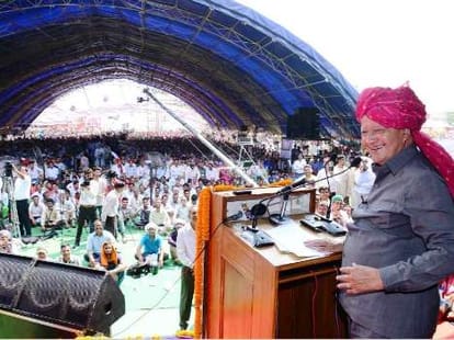 cm virbhadra singh rally at una.