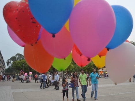 enjoy fun games in plaza in festival season