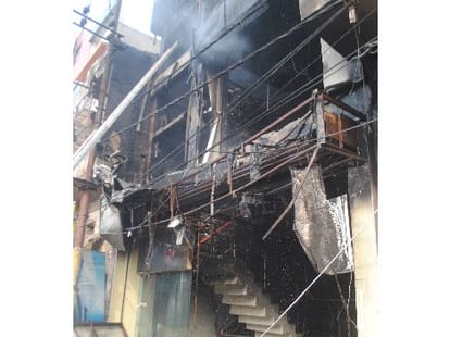 Fire in a garment show room in   Lucknow.