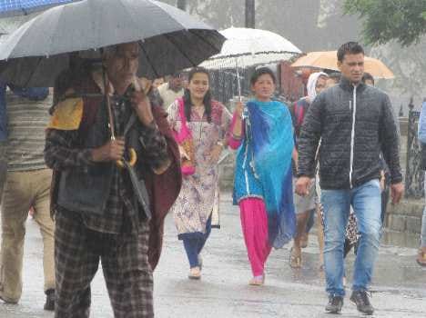 rainfall in shimla, snowfall at hills.