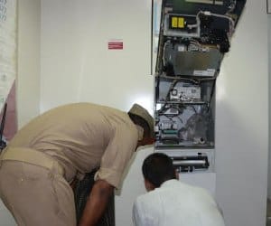 obc atm robbed by security guard in kapurthala