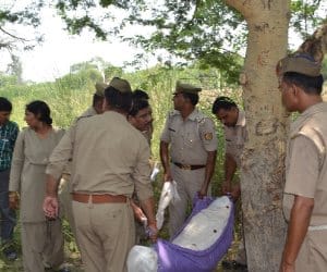 A woman gangraped and murdered in Lucknow.