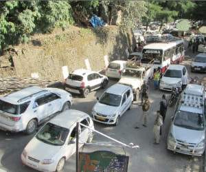traffic jam in shimla.