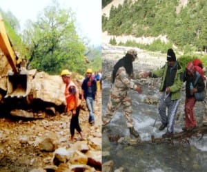 heavy rain flush mansarovar yatra route.